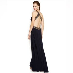 Betsy & Adam evening gown navy maxi size 4 worn for few hours Great condition